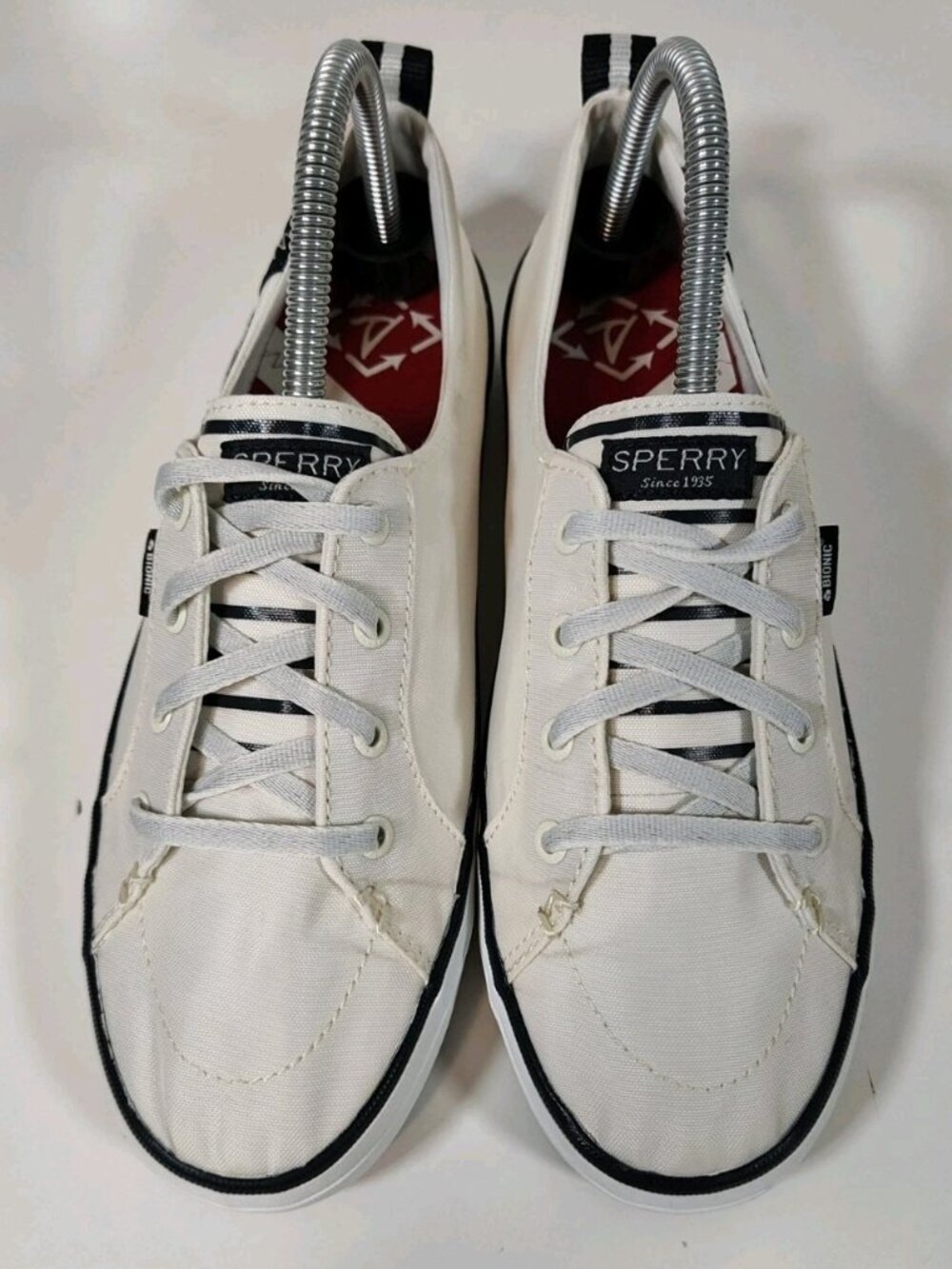 Sperry Crest Vibe Bionic Eco-friendly Boat Shoe Women's 8.5 Off White Nylon - Picture 2 of 9